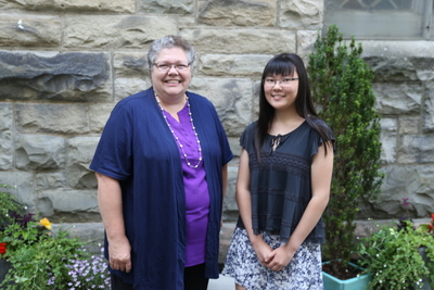 Rachel Lee - Recipient of 2015 Bursary,  Presented by Lydia Haight